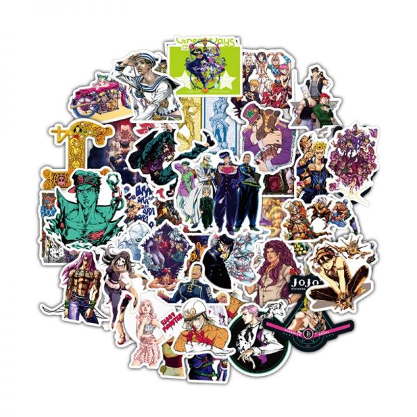 50pcs set Anime Jojo Bizarre Adventure Waterproof Sticker Cosplay Accessories Prop ✅ JJBA Shop