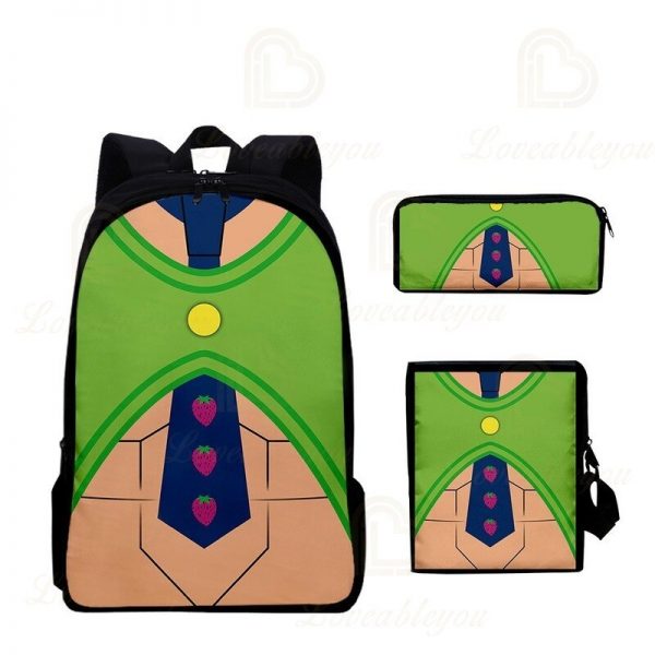 2020 New JOJO Bizarre Adventure Oxford Cloth Three piece Pencil Case Shoulder Bag Backpack Backpack Set 5 ✅ JJBA Shop