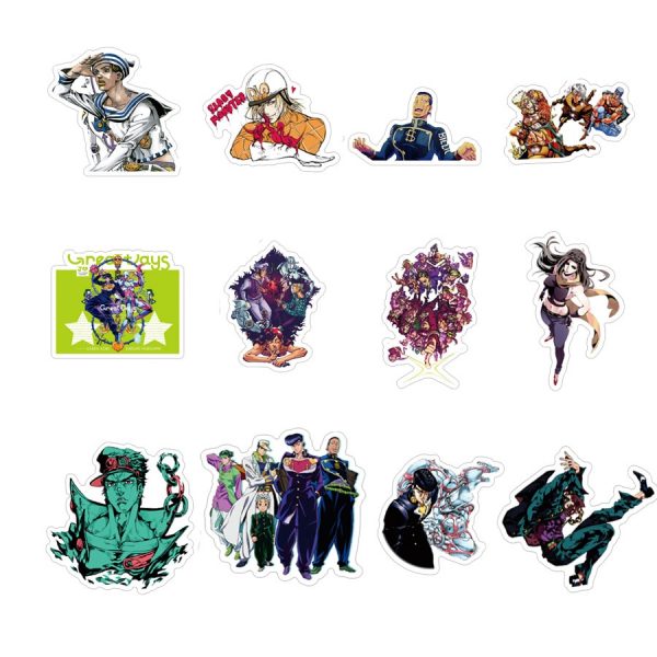 50pcs set Anime JoJo Bizarre Adventure Stickers Cosplay Accessories Prop PVC Waterproof Cartoon Decal Sticker 5 ✅ JJBA Shop