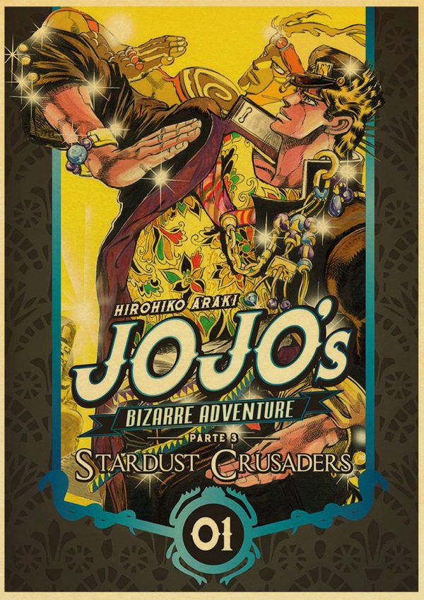 classic Anime JoJo s Bizarre Adventure JOJO Poster Action Anime retro Poster Painting Wall Art for 3 ✅ JJBA Shop